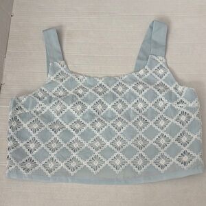 Blue cropped tank ladies large